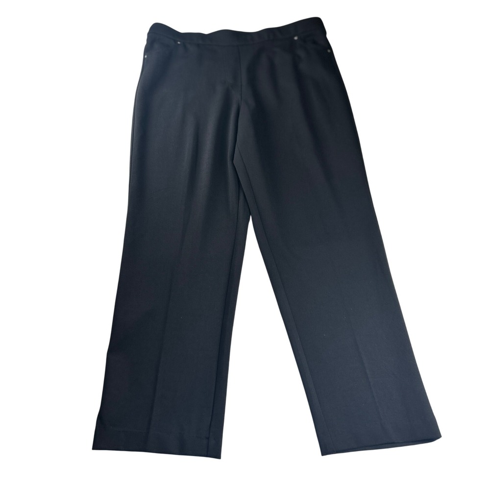 Alfred Dunner Petite Black Classic Fit Proportioned Short Pants Petite Large NEW